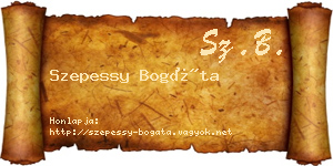 Szepessy Bogáta névjegykártya